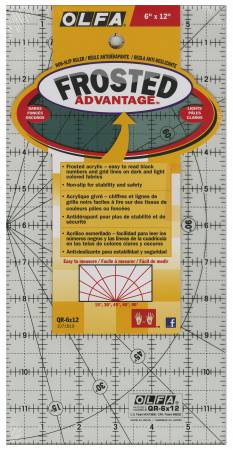 Frosted Acrylic Olfa Ruler 6in x 12in The Traveler