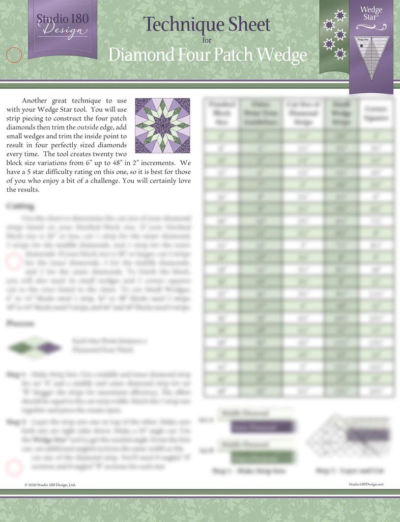 Technique Sheet: Diamond Four Patch Wedge