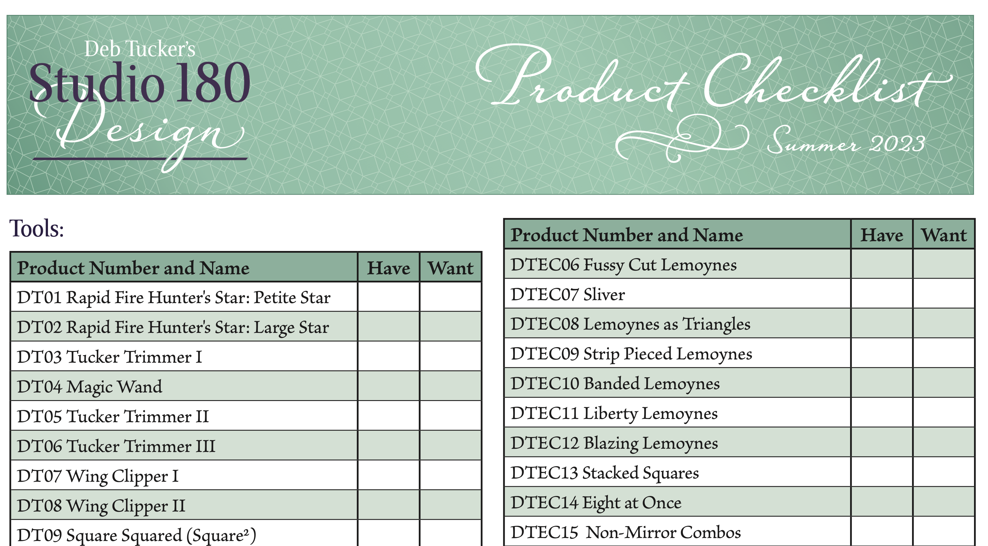 Have It - Want It Inventory Checklist  - FREE DOWNLOAD