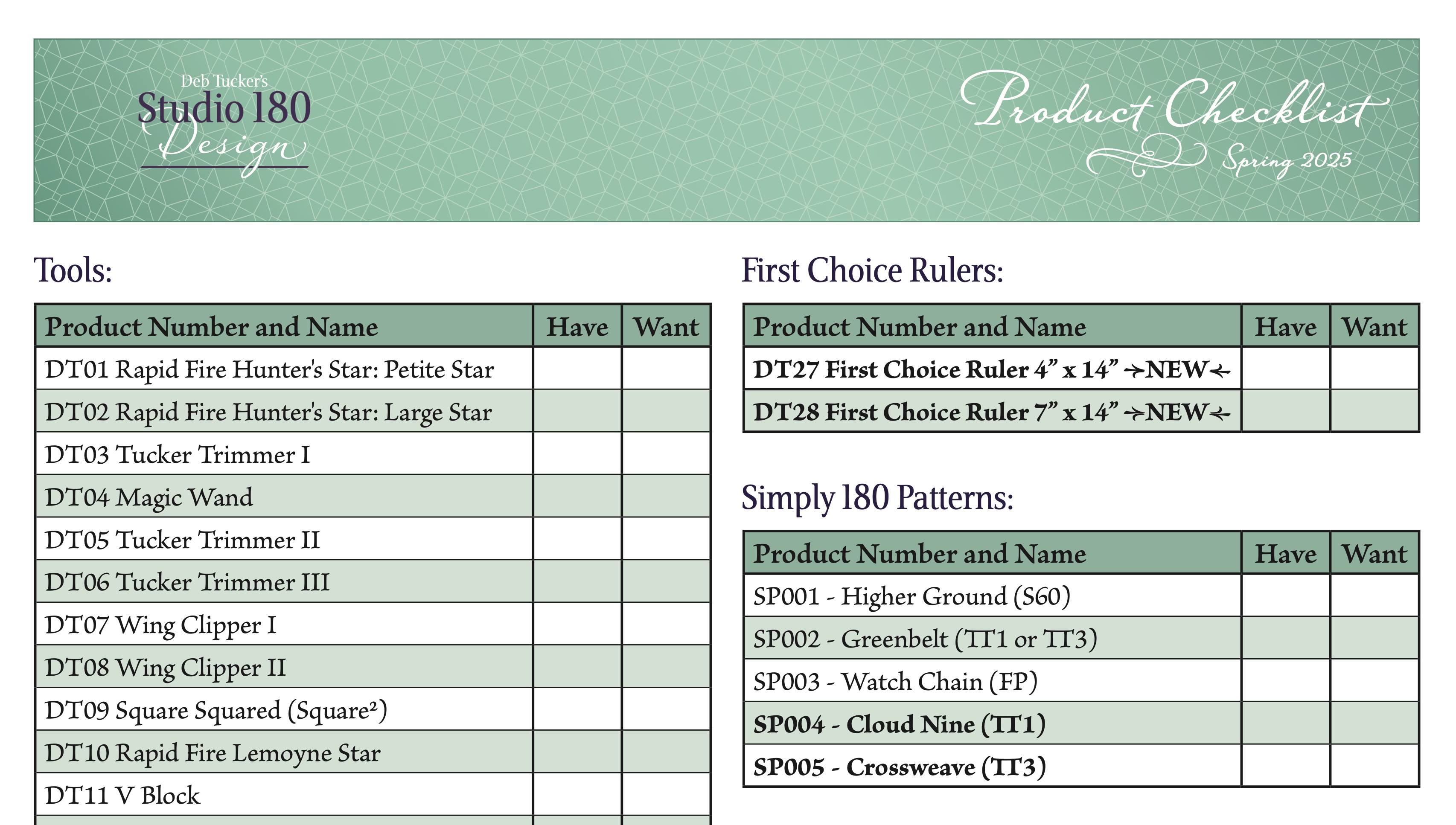 Have It - Want It Inventory Checklist  - FREE DOWNLOAD