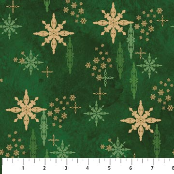 Starry Night - Lg Gold Stars - Green