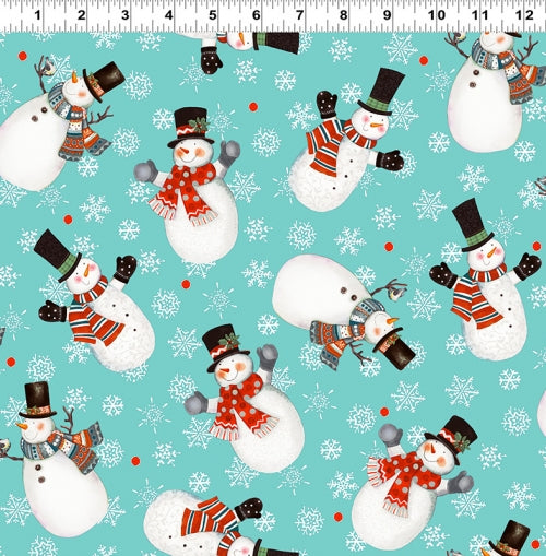 Frosty Fun - Snowmen - Teal