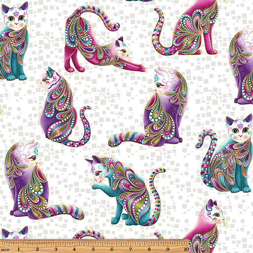 Catitude - Cats -White/Multi