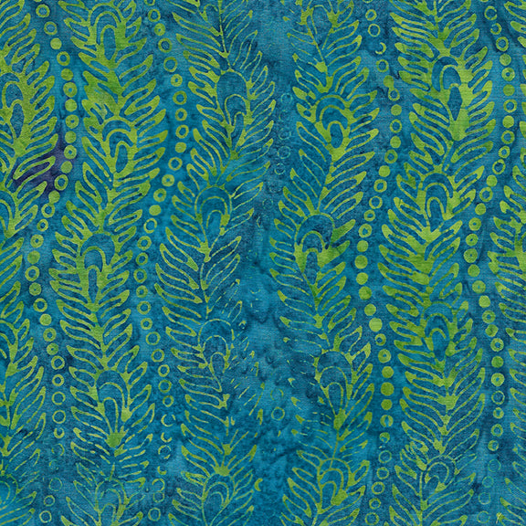 Peacock Galore - Wavey Feather - Dk Lagoon