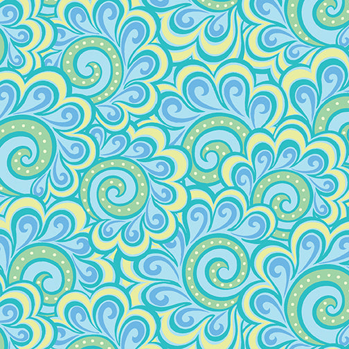 Free Motion - Swirl Feather - Aqua
