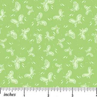 Bubbles - Butterflies - Tonal Green