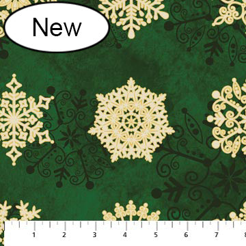 Starry Night - Lg Snowflake - Green