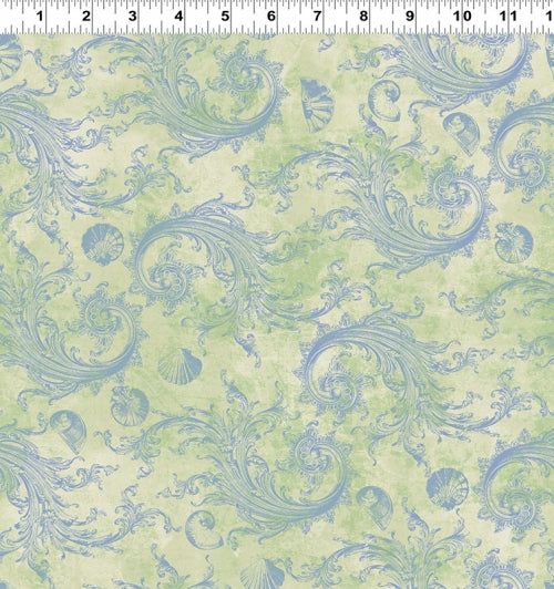 Sea Cottage - Damask - Lt Olive