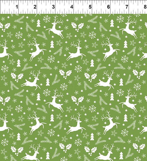 Winter Blooms - Reindeer - Green