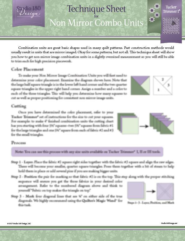 Technique Sheet: Non Mirror Combo Units