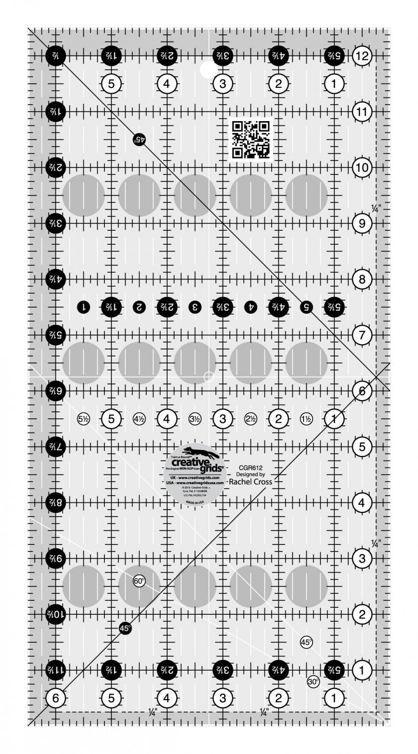 Creative Grids Quilt Ruler 6-1/2 x 12-1/2