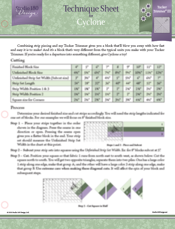 Technique Sheet: Cyclone