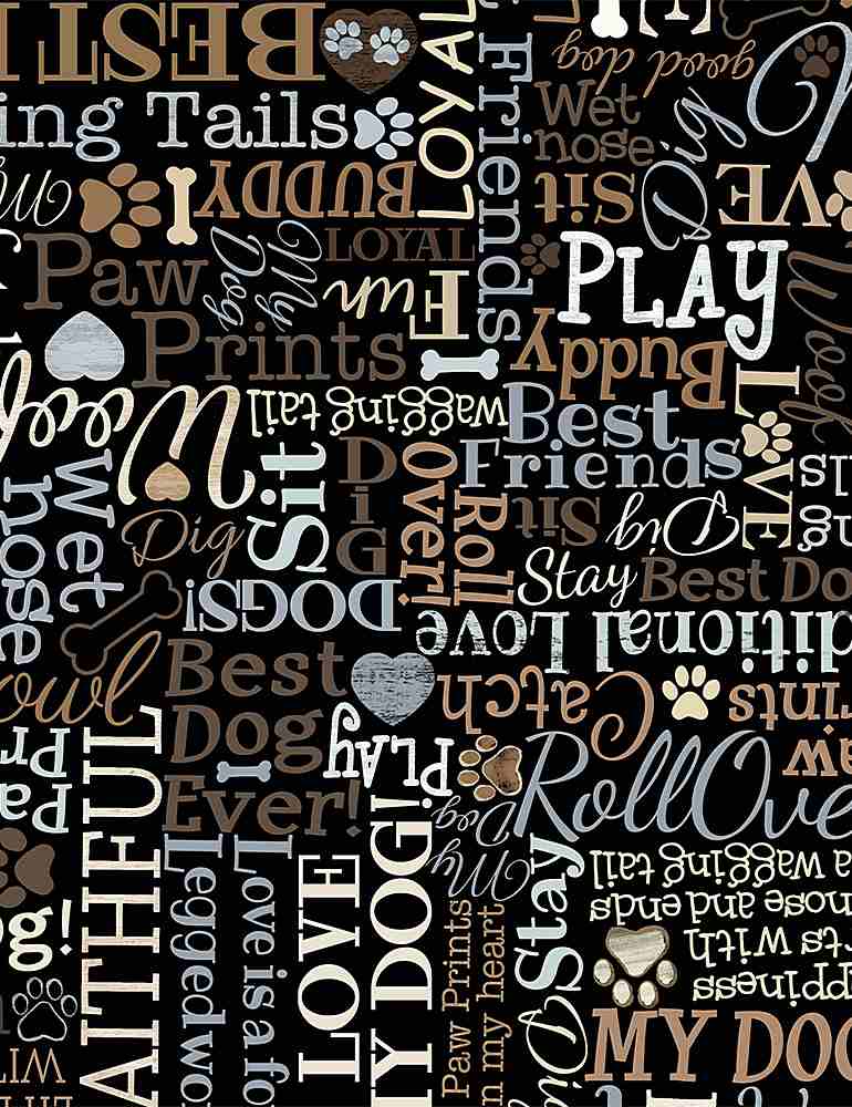 Love My Dog - Text - Black