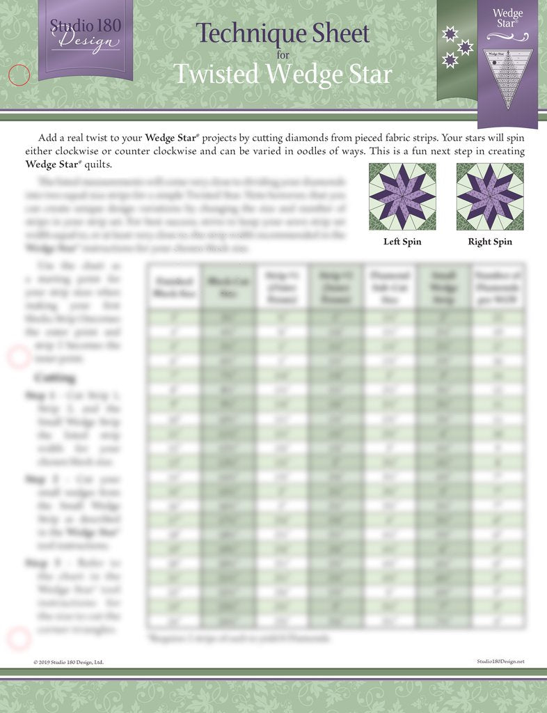 Technique Sheet: Twisted Wedge Star