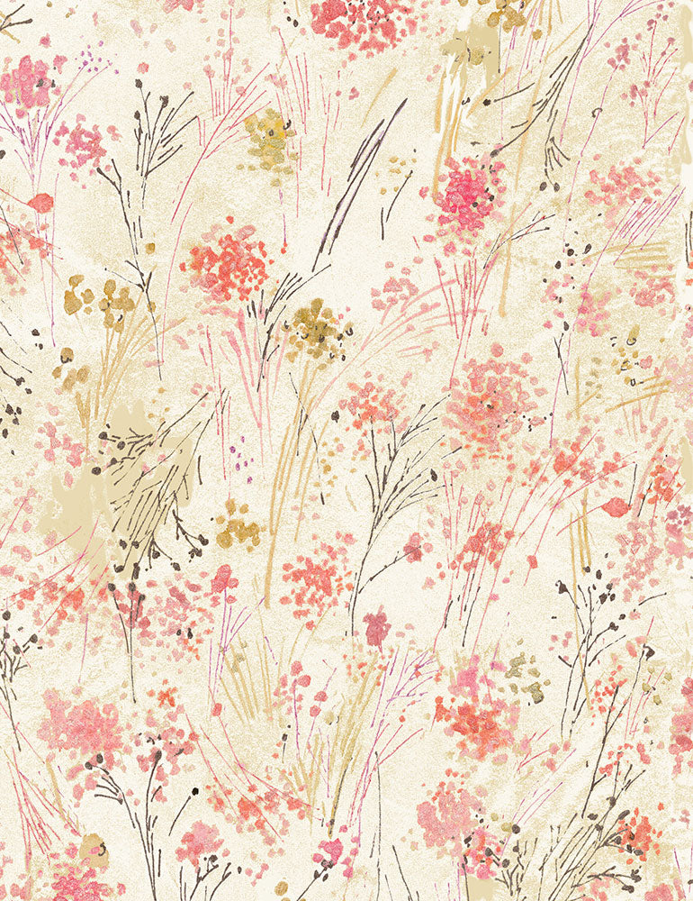 Floral Study - Watercolor Buds - Cream