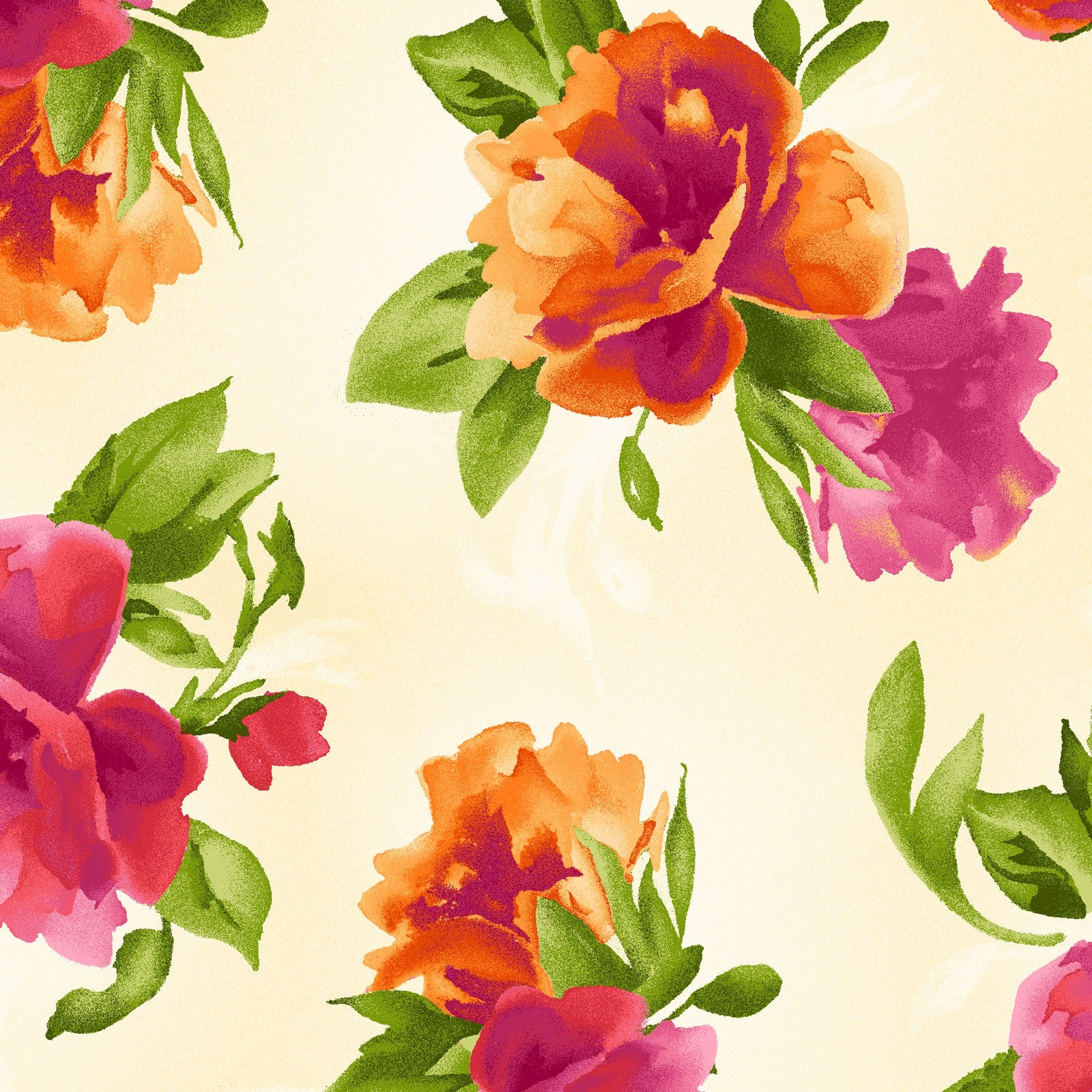 Paradise - Spaced Floral - Ecru - Cream