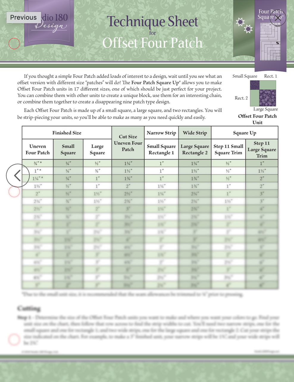 Technique Sheet: Offset Four Patch