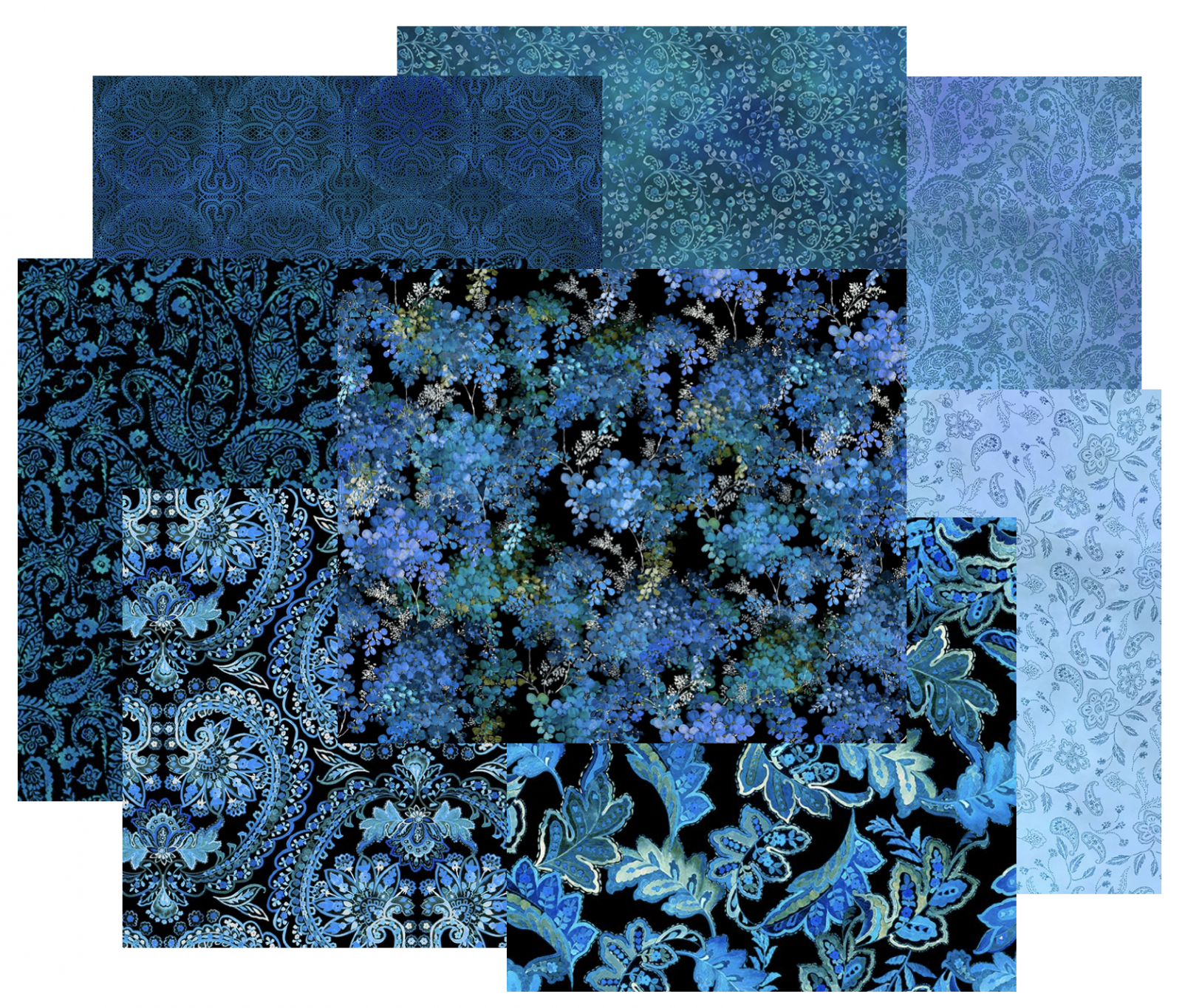 Resplendent - Fat Quarters - Blue