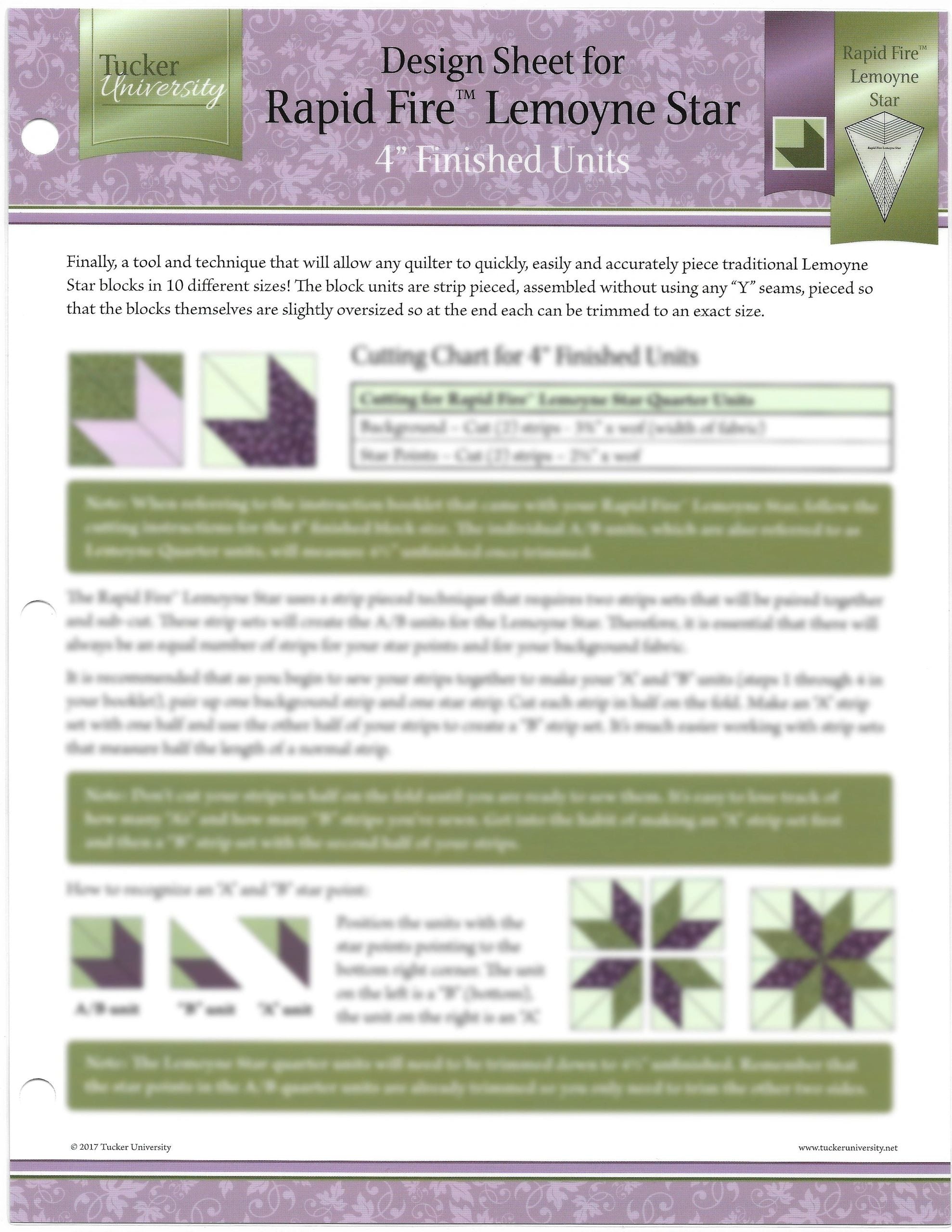 Design Sheet: Lemoyne Star