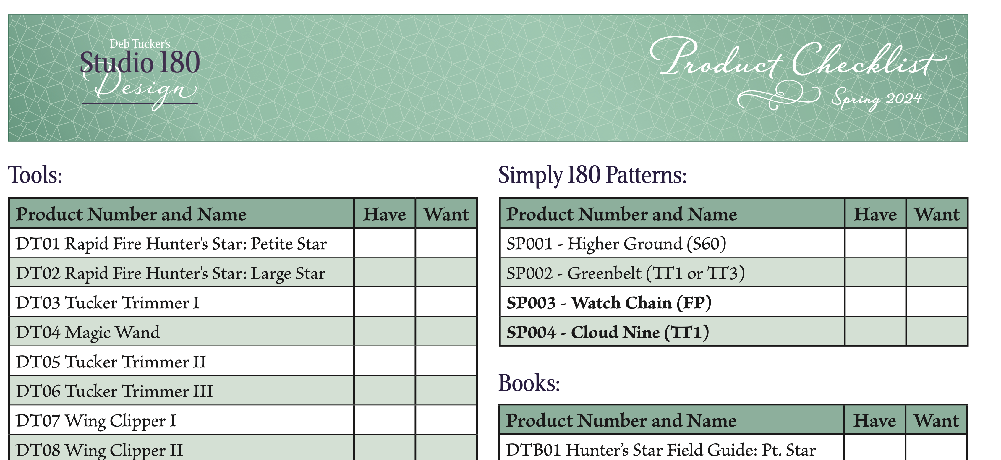 Have It - Want It Inventory Checklist  - FREE DOWNLOAD