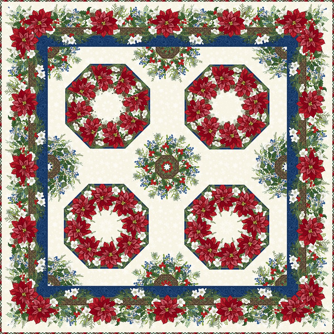 Winter Blooms Kaleidoscope Pattern only