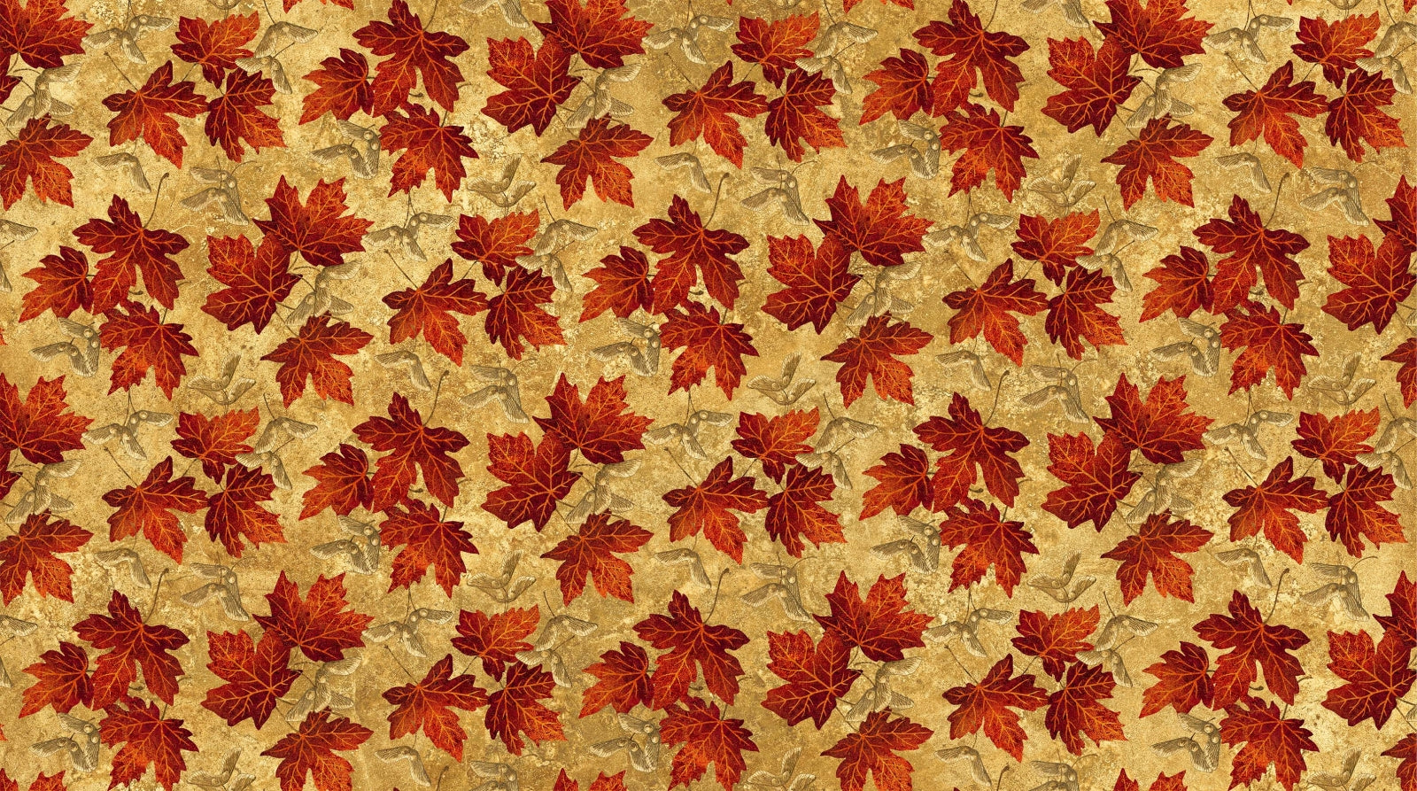 Maplewood - Leaves - Red on Gold