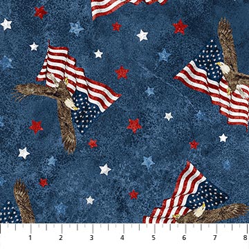 Stars - Stripes - Eagle Flag - Navy