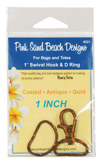 Bag Hook & D Ring - Antique Gold