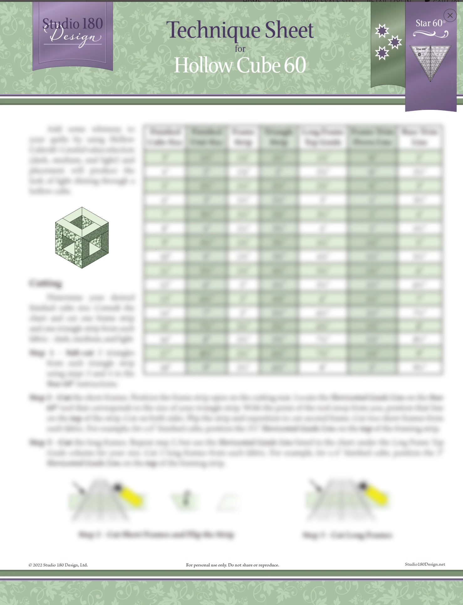 Technique Sheet: Hollow Cube 60