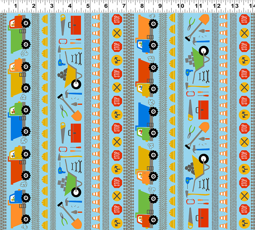 Play Zone - Pictorial Stripe - Lt Sky Blue